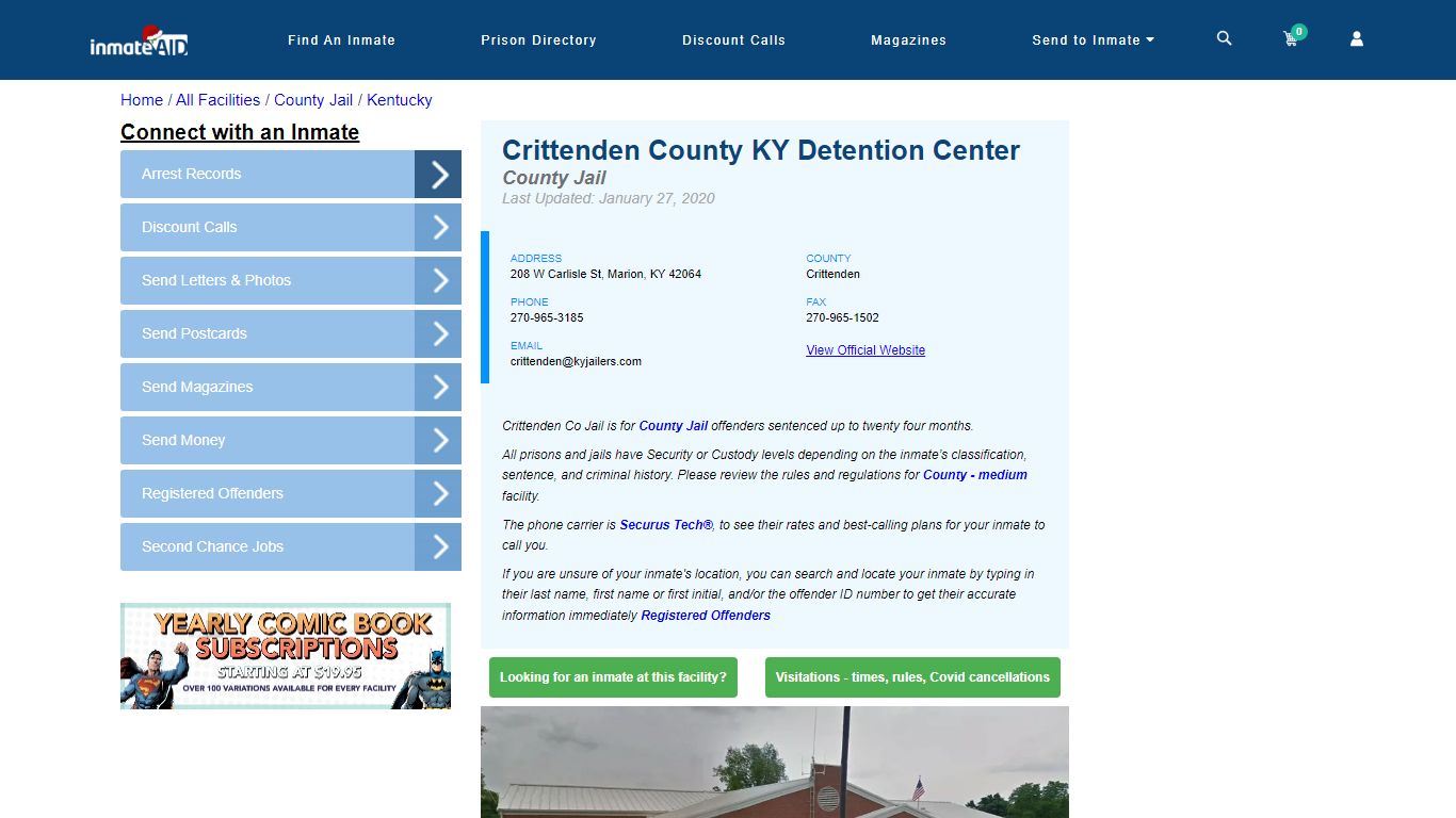 Crittenden County KY Detention Center - Inmate Locator - Marion, KY